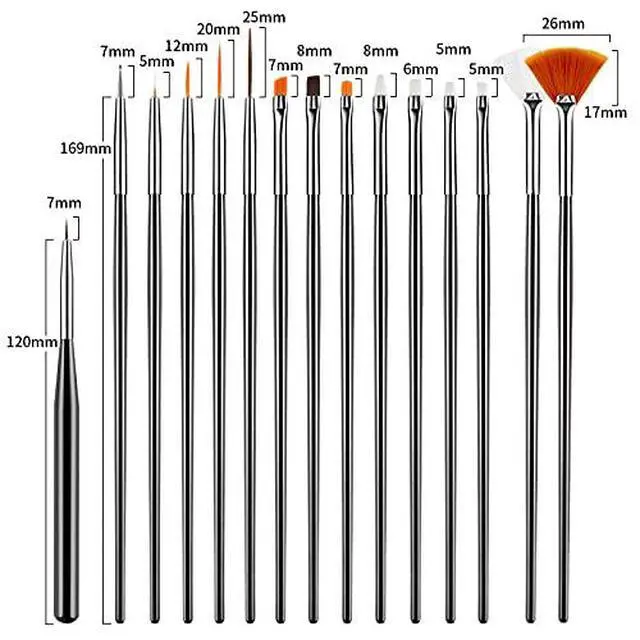 Alt view image 3 of 7 - 31pcs Nail Art Brushes Tools Set Dotting Tools for Gel Polish