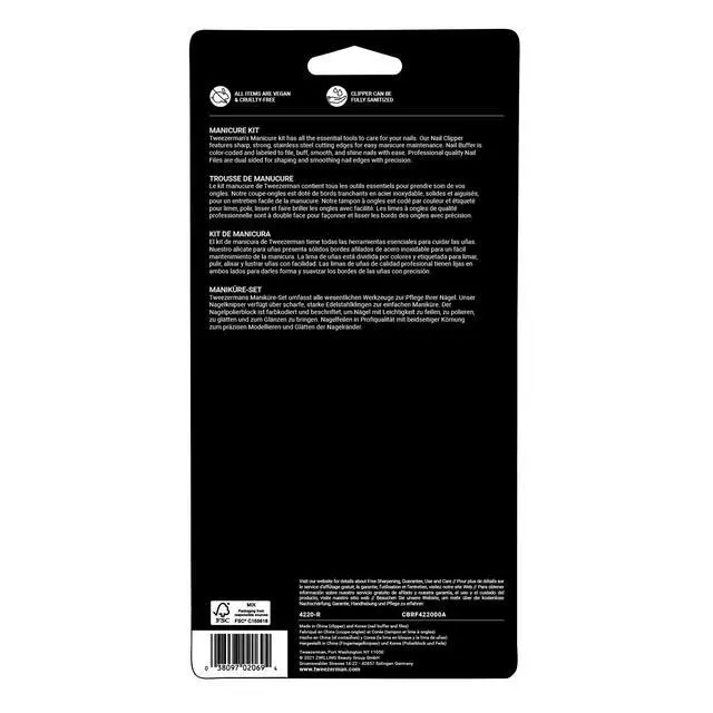Alt view image 4 of 5 - Manicure Kit with Clipper, Polish Remover Pushy, 2 Files Black
