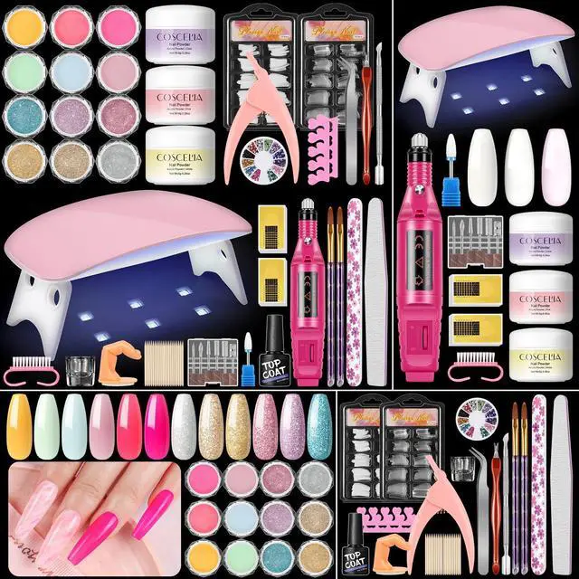 Main image of Acrylic Nail Kit for Beginners with Everything Professional Nails Kit Acrylic Set with Drill and U V Light Glitter Powder Decorations Rhinstones DIY Gifts for Women