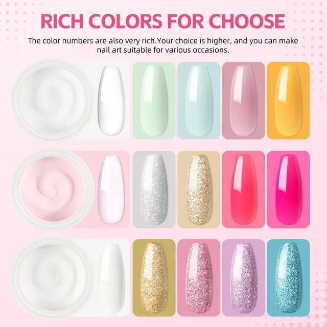 Alt view image 6 of 7 - Acrylic Nail Kit for Beginners with Everything Professional Nails Kit Acrylic Set with Drill and U V Light Glitter Powder Decorations Rhinstones DIY Gifts for Women