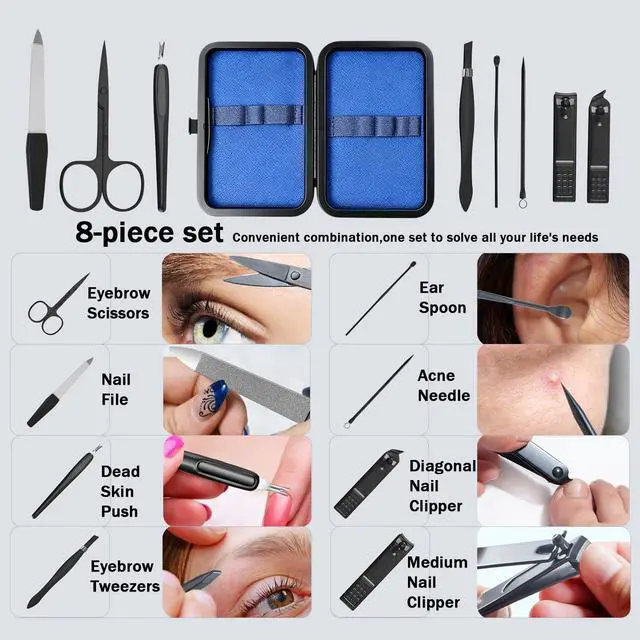 Alt view image 3 of 7 - 8-Pc Manicure Set,Stocking Stuffers for Men,Teen Boy, Gift Ideal for Dad