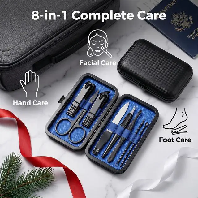 Alt view image 5 of 7 - 8-Pc Manicure Set,Stocking Stuffers for Men,Teen Boy, Gift Ideal for Dad