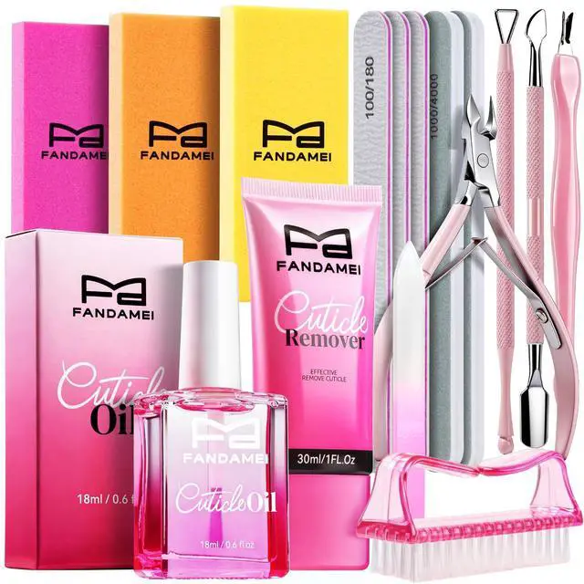 Main image of Manicure Kit for Women, Professional Nail Files and Buffers, Cuticle Remover Tool with Cuticle Softener, Scented Oil, Nippers, Pushers and Cuticle Care Tools Kit. Nail Manicure Prep Tools Set
