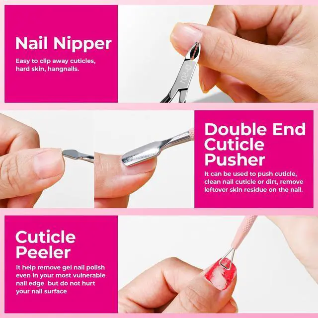 Alt view image 5 of 7 - Manicure Kit for Women, Professional Nail Files and Buffers, Cuticle Remover Tool with Cuticle Softener, Scented Oil, Nippers, Pushers and Cuticle Care Tools Kit. Nail Manicure Prep Tools Set