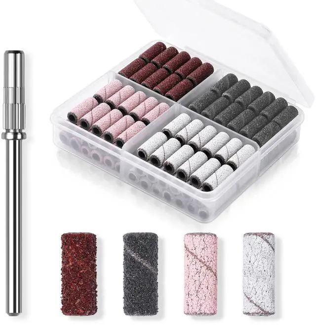 Main image of Nail Drill Sanding Bands - 100Pcs 80/120/180/240 4 Color Grit File