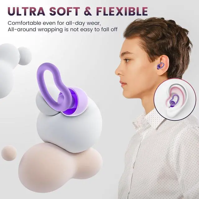 Alt view image 5 of 7 - Ear Plugs for Sleeping,Reusable Noise Reduction Ear Plugs for Side Sleepers