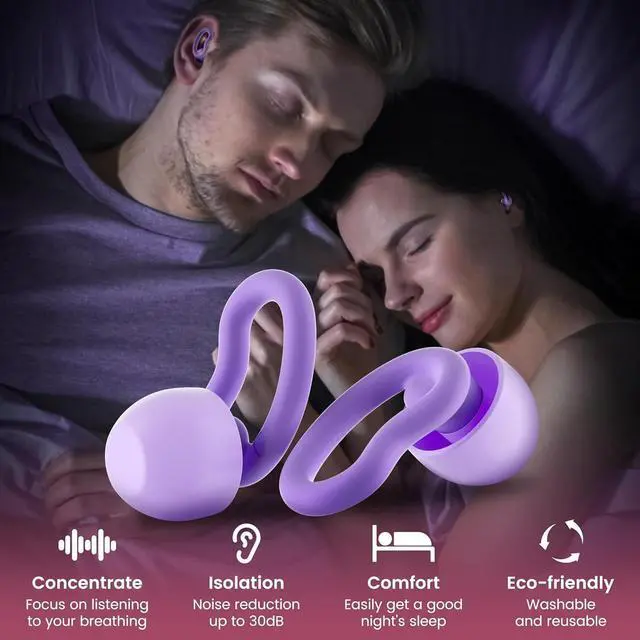 Alt view image 3 of 7 - Ear Plugs for Sleeping,Reusable Noise Reduction Ear Plugs for Side Sleepers