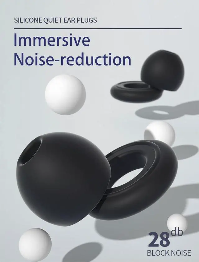 Alt view image 5 of 6 - 6 Pairs Soft Silicone Earplugs Reusable Noise-Reducing for Concerts, Sleep, Focus, Travel, Adjustable Size 28dB (SNR) Noise Reduction Mixed
