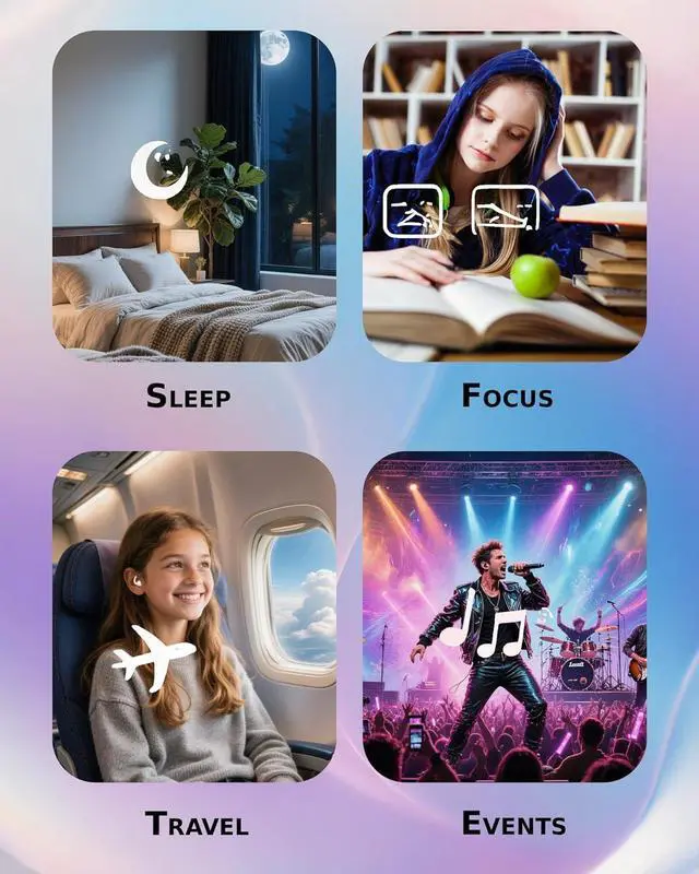 Alt view image 7 of 7 - Kids Ear Plugs for Sleeping and Small Ear Canls, Age 10-17, Comfort Earplugs for Small Ears, Sleep, Noise Reduction, Concerts, Reusable, Washable (Size S, Pairs*2)