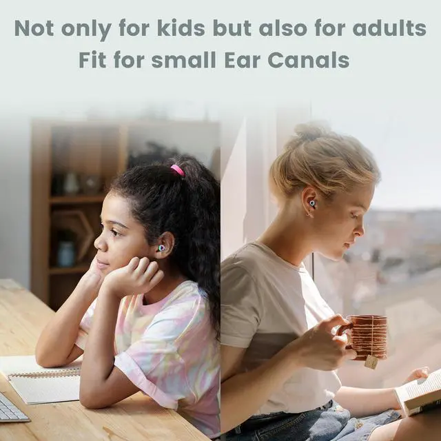 Alt view image 4 of 7 - Kids Ear Plugs(6+yrs)-2 Pairs of Reusable Noise Reduction Earplugs for Small Canal With 6 Tips,Soft Silicone Earplugs for Sleeping,Focus,Travel,Socializing,Concert&Hearing Protection 25dB-30dB