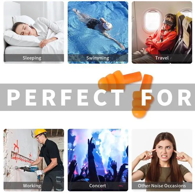 Alt view image 2 of 7 - Silicone Earplugs for Swimming, Sleeping, Snoring, Work, Concerts - Noise Cancelling, Reusable Ear Protection, 8 Pairs