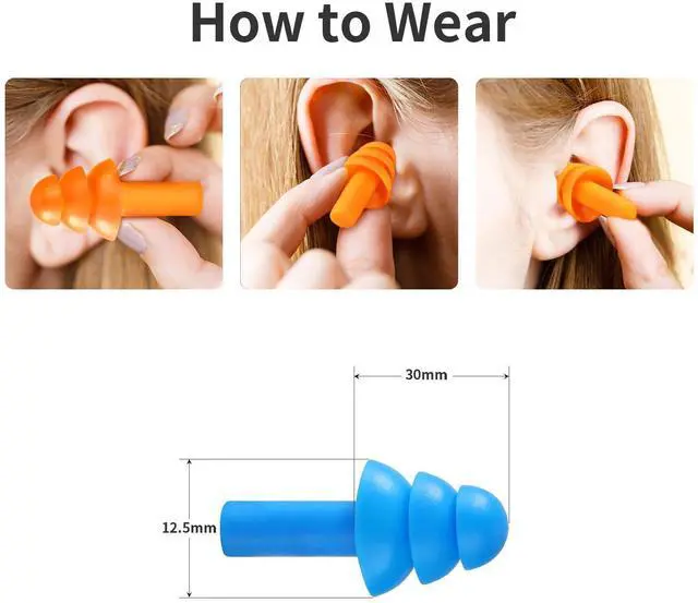 Alt view image 7 of 7 - Silicone Earplugs for Swimming, Sleeping, Snoring, Work, Concerts - Noise Cancelling, Reusable Ear Protection, 8 Pairs