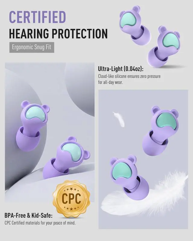 Alt view image 3 of 6 - Kids Ear Plugs for Ages 6+, Reusable Noise Reduction Ear Protection