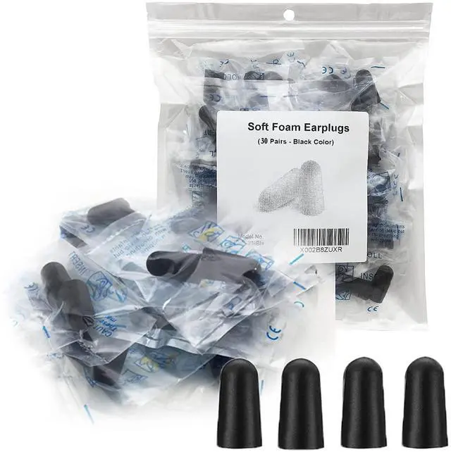 Main image of 30 Pair Earplugs for Noise Cancelling Noise Blocking Ultra Soft Ear Plugs for Sleeping Study Work Black