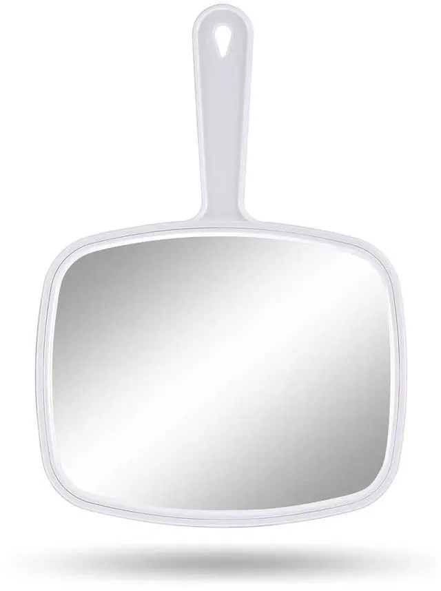 Main image of 10.3" L x 7.4" W Hand Mirror for Home and Barber, White