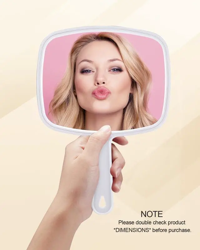 Alt view image 2 of 6 - 10.3" L x 7.4" W Hand Mirror for Home and Barber, White