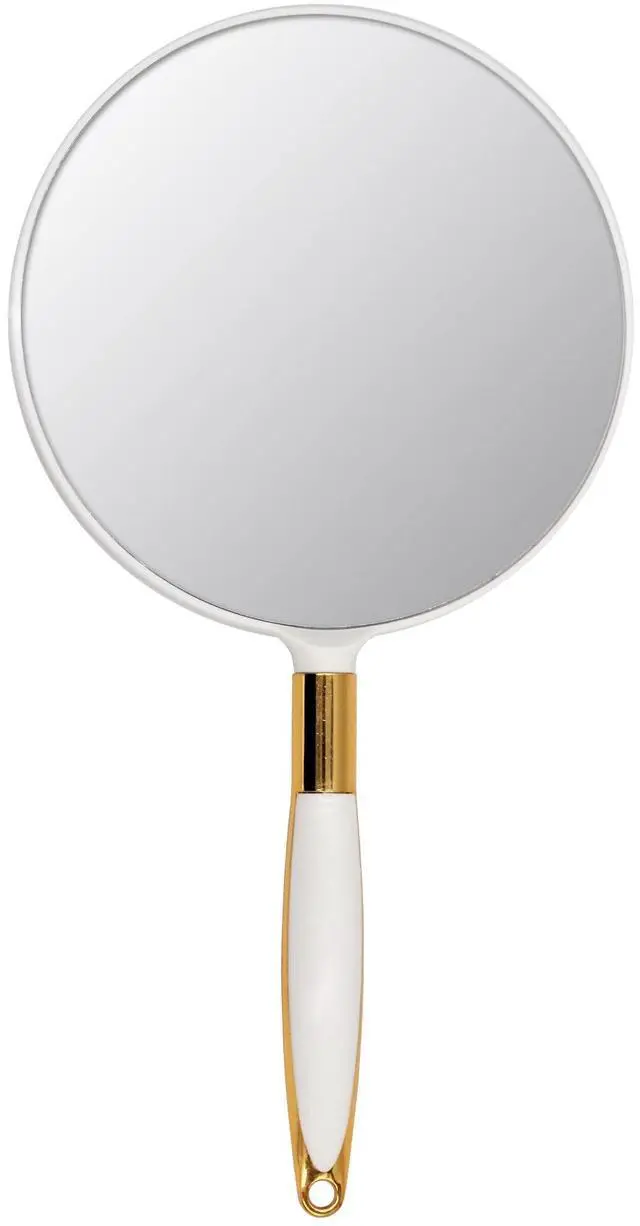 Main image of Round Hand Held Mirror for Makeup Hand Mirror (6.9W X 13 L inchs, White)