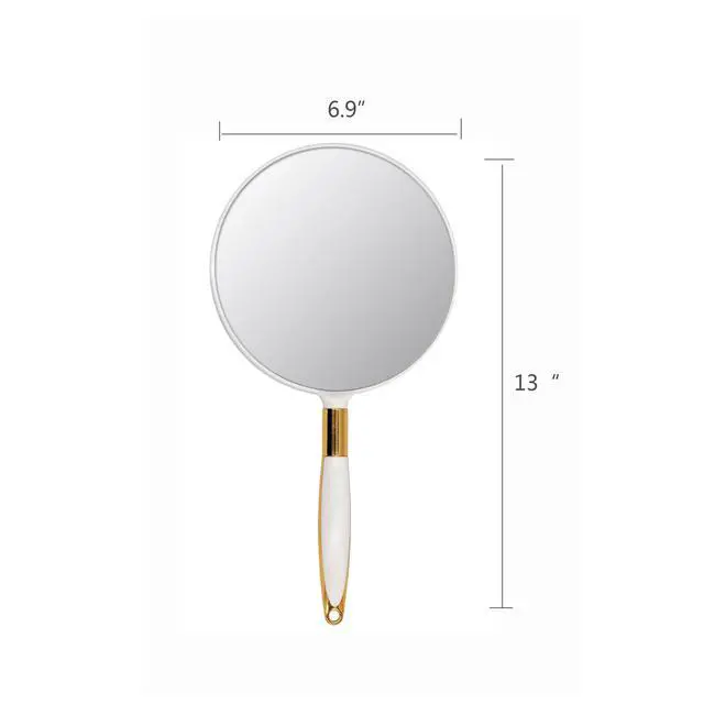 Alt view image 3 of 5 - Round Hand Held Mirror for Makeup Hand Mirror (6.9W X 13 L inchs, White)
