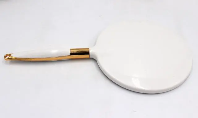 Alt view image 5 of 5 - Round Hand Held Mirror for Makeup Hand Mirror (6.9W X 13 L inchs, White)