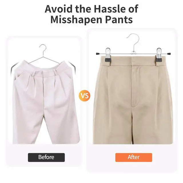 Alt view image 2 of 7 - Pants Hangers with Clips Skirt Hangers for Women 10Pack