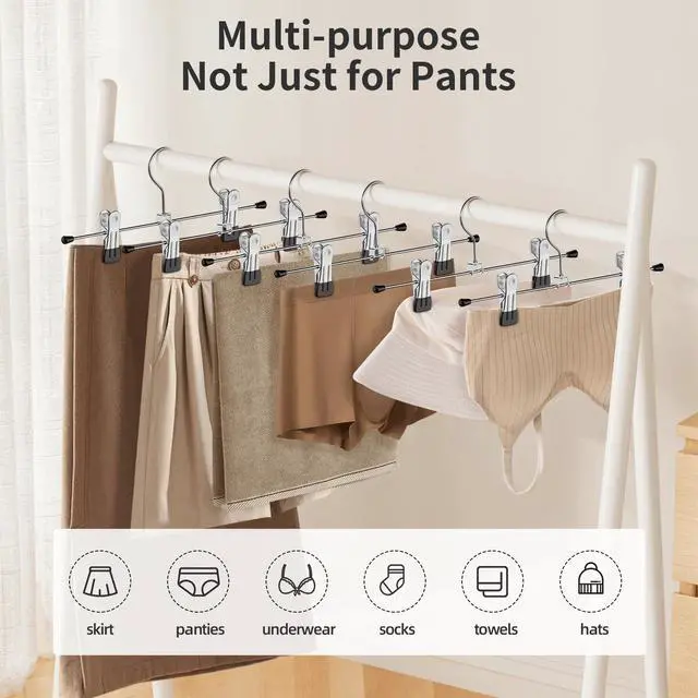 Alt view image 3 of 7 - Pants Hangers with Clips Skirt Hangers for Women 10Pack