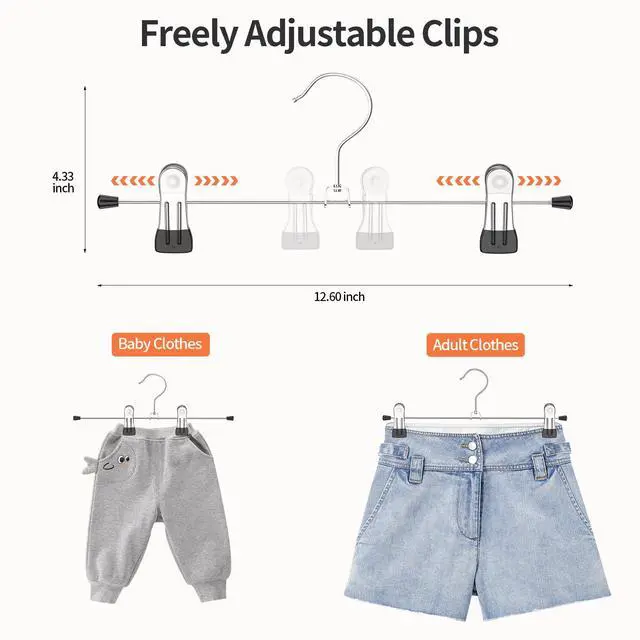 Alt view image 4 of 7 - Pants Hangers with Clips Skirt Hangers for Women 10Pack