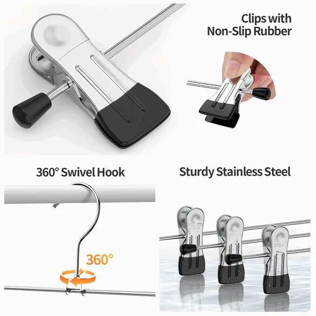 Alt view image 5 of 7 - Pants Hangers with Clips Skirt Hangers for Women 10Pack