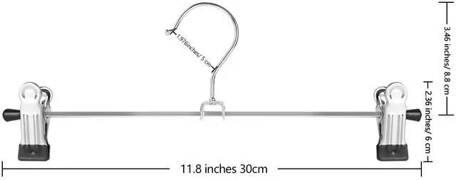 Alt view image 3 of 7 - Pants Hangers 12 Pack Skirt Hangers with Clips Metal Adjustable Hanger for Pants Trousers Men Women Kids Clothes