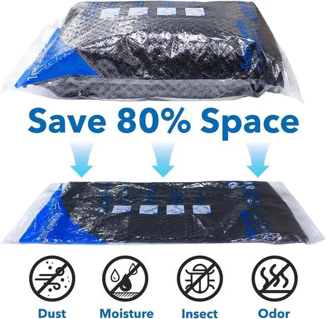 Alt view image 4 of 5 - 16 Pack Vacuum seal bags for clothing With Coldless Pump, Vacuum Storage Bags,Space Saver Sealer Bags, Pillows, Comforters, Blankets, Bedding,Travel,
