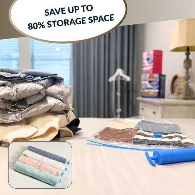 Alt view image 2 of 7 - 12 Pack Vacuum Storage Bags with Pump