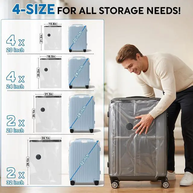 Alt view image 5 of 7 - Vacuum Seal Bags for Clothing Travel: 60000Pa LED Rechargeable Air Pump, 12 Pack Vacuum Bags for Luggage and Suitcase in 4 Combo Sizes, Space Saver Vacuum Storage Bags (12 Comb)