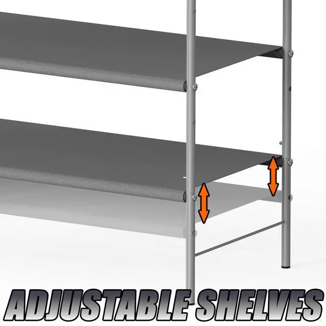 Alt view image 5 of 6 - 3-Tier Shoe Rack Storage Organizer, 9-16 Pairs, Grey