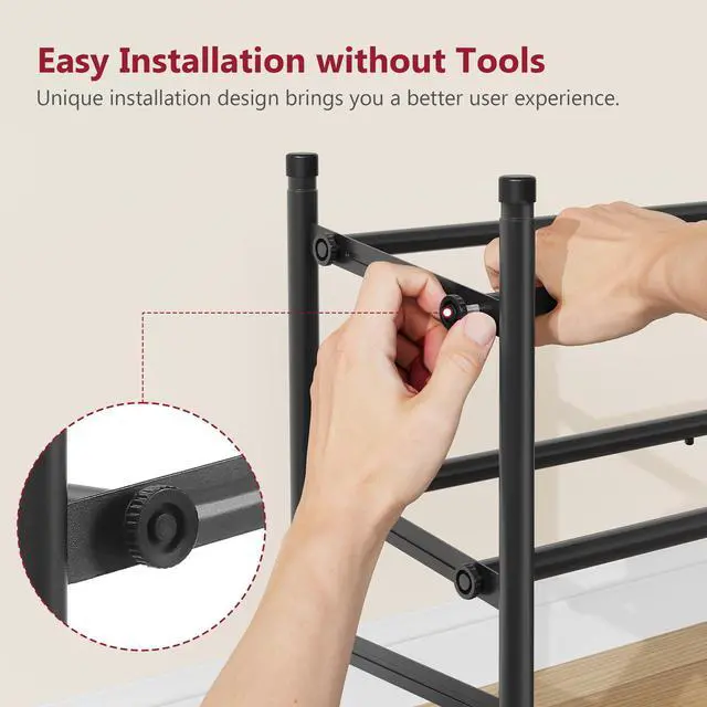 Alt view image 3 of 7 - Expandable Shoe Rack for Closet 2 Tier, 28-41Stackable, Black