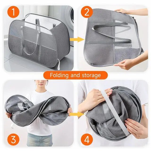 Alt view image 7 of 7 - 95L Collapsible Laundry Basket, Dirty Clothes Hamper