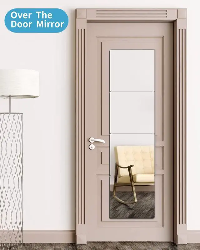 Alt view image 6 of 7 - Shatterproof Kids Wall Mirror Tiles, 4Pcs 10"x10" Self Adhesive Acrylic Mirror, Safe Unbreakable Plastic Mirrors for Toddler, Small Mirrors,Plexiglass Long Mirrior for Classroom,Children's room