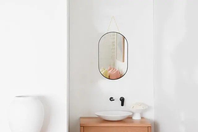 Alt view image 2 of 7 - Oval Wall Mirror, Gold, Oval Shape, for Bathrooms and More (Black, 16x9.2 inch)
