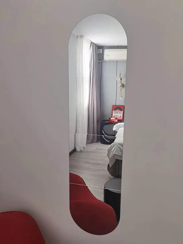 Alt view image 3 of 7 - Mirrors Wall Full Length, 12x12in 4pcs Kids Acrylic Mirror Stickers, Full Body Length Mirrors for Walls, Wall-Mounted Stick On Frameless for Mirror, Mirror Stickers for Makeup Workout Gym Hallway Dorm