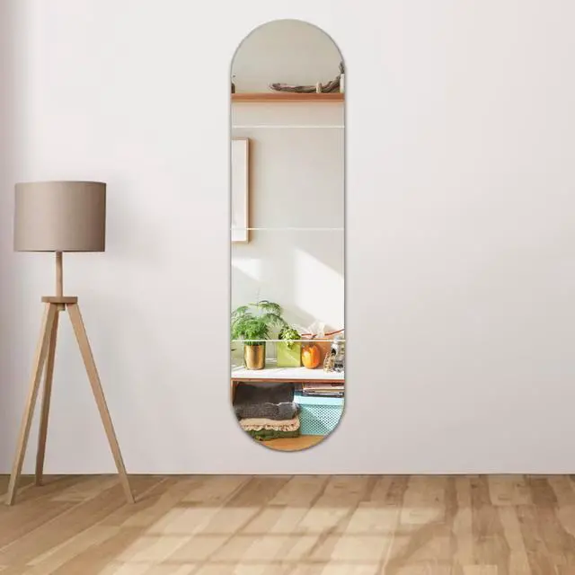 Main image of Mirrors Wall Full Length, 12x12in 4pcs Kids Acrylic Mirror Stickers, Full Body Length Mirrors for Walls, Wall-Mounted Stick On Frameless for Mirror, Mirror Stickers for Makeup Workout Gym Hallway Dorm