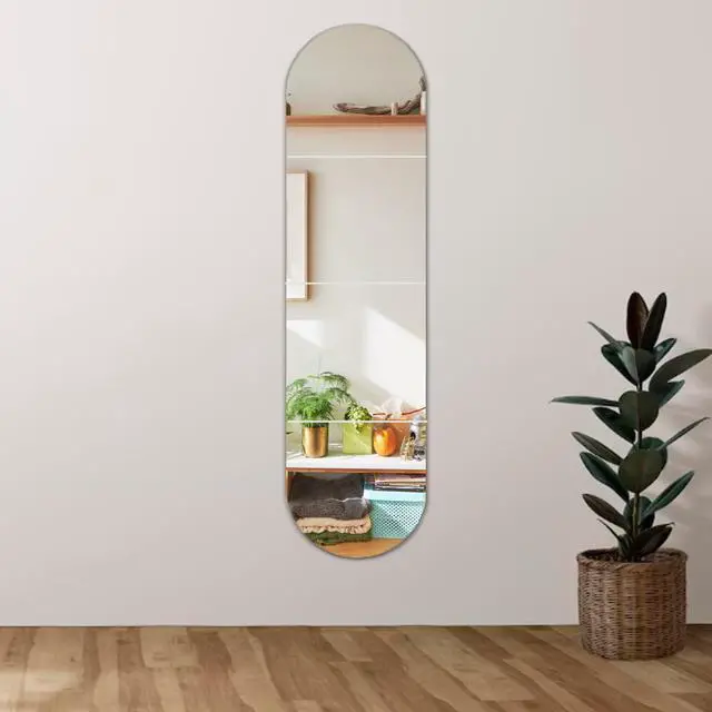 Alt view image 7 of 7 - Mirrors Wall Full Length, 12x12in 4pcs Kids Acrylic Mirror Stickers, Full Body Length Mirrors for Walls, Wall-Mounted Stick On Frameless for Mirror, Mirror Stickers for Makeup Workout Gym Hallway Dorm