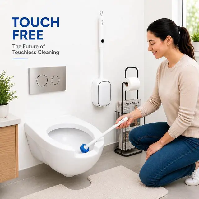 Alt view image 3 of 7 - 30 Pack Disposable Toilet Bowl Brush & Holder Set with Auto-Open Lid