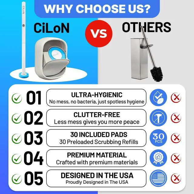 Alt view image 2 of 7 - 30 Pack Disposable Toilet Bowl Brush & Holder Set with Auto-Open Lid