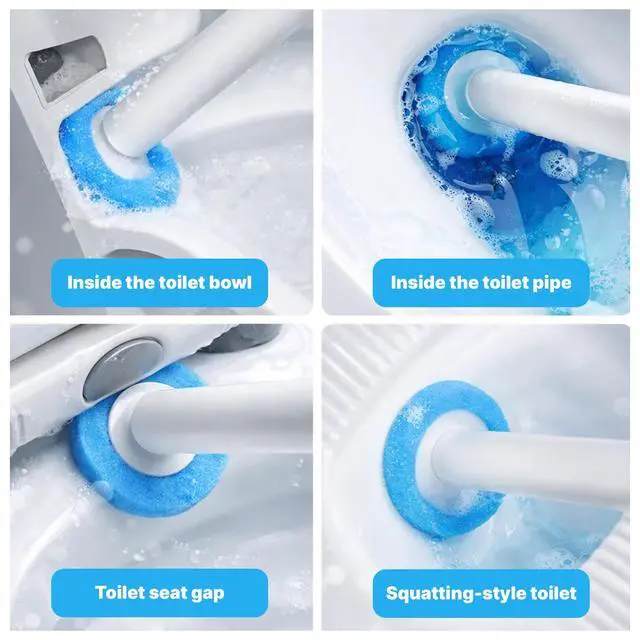 Alt view image 5 of 7 - 30 Pack Disposable Toilet Bowl Brush & Holder Set with Auto-Open Lid