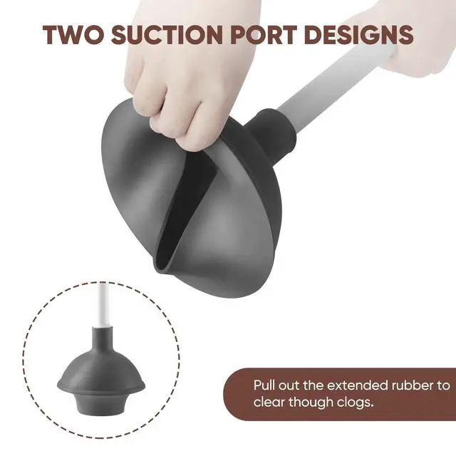 Alt view image 2 of 7 - Toilet Plunger and Brush Set, 2-in-1 Compact Holder, White
