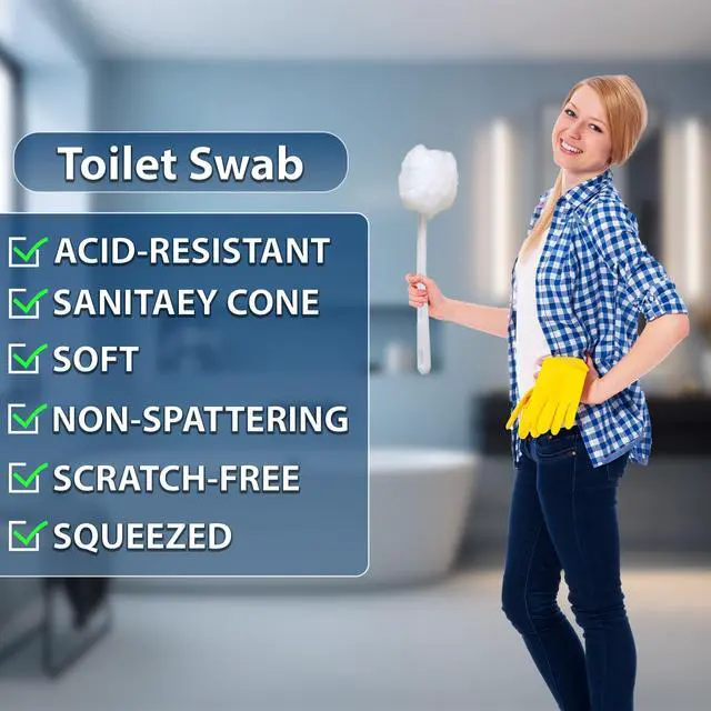 Alt view image 3 of 4 - Amazon Brand | Ring King Toilet Bowl Mop for Deep Clean |Pack of 2 Long Plastic Handled Swab 13 Inches Soft Toilet Brush for Dead Corner | Silk Scrubber for Toilet Bowl, Washbasin, Bathtub & Tiles