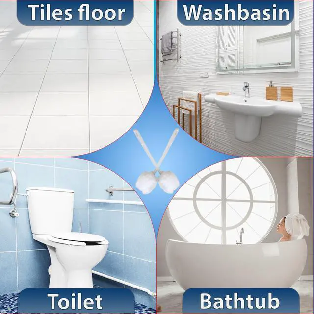 Alt view image 4 of 4 - Amazon Brand | Ring King Toilet Bowl Mop for Deep Clean |Pack of 2 Long Plastic Handled Swab 13 Inches Soft Toilet Brush for Dead Corner | Silk Scrubber for Toilet Bowl, Washbasin, Bathtub & Tiles