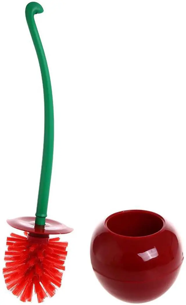 Main image of Cherry Toilet Brush with Holder Bowl&Long Handle, Bathroom Cleaning