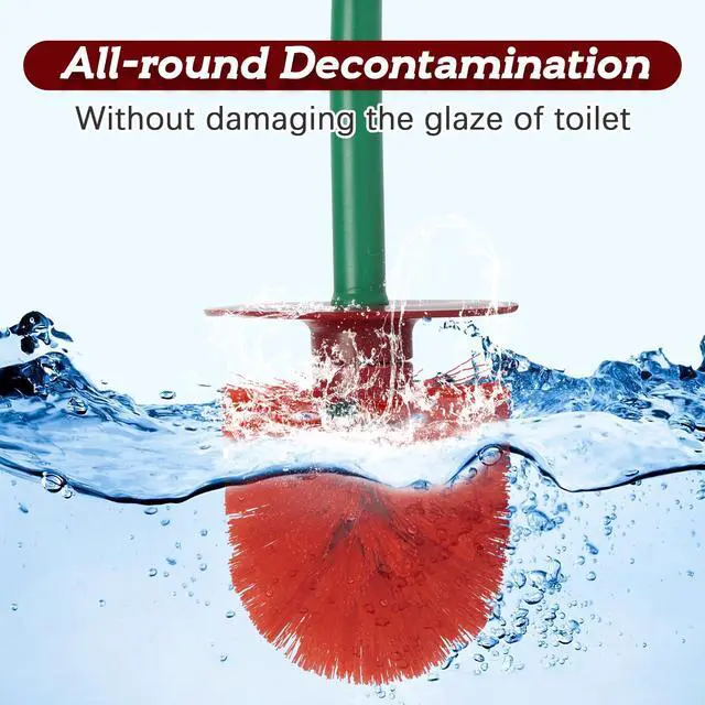 Alt view image 3 of 7 - Cherry Toilet Brush with Holder Bowl&Long Handle, Bathroom Cleaning