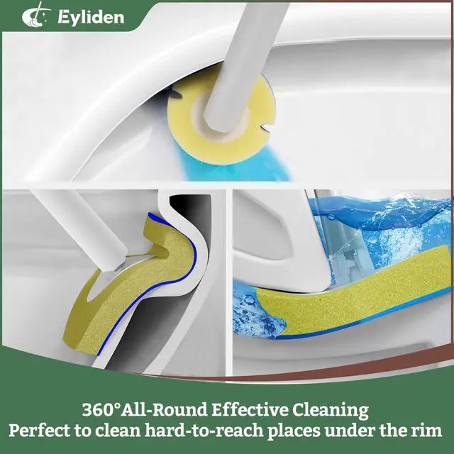 Alt view image 4 of 7 - Toilet Brush and Holder Set, Disposable Wand Kit with 40-Refills