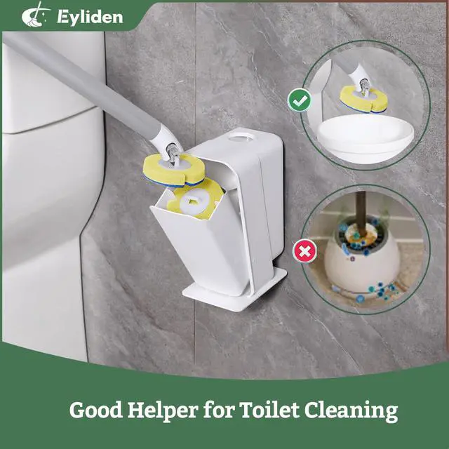 Alt view image 6 of 7 - Toilet Brush and Holder Set, Disposable Wand Kit with 40-Refills