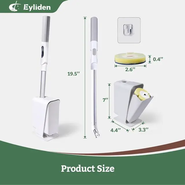 Alt view image 2 of 7 - Toilet Brush and Holder Set, Disposable Wand Kit with 40-Refills